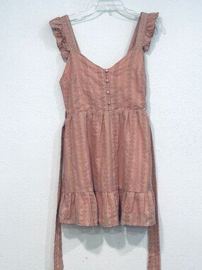NWT Boot Barn Loveriche Western Dress Sleeveless Ruffle Blush Mauve Lined Size S